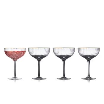 Cocktail glass Palermo Gold 4 pieces - Lyngby Glas