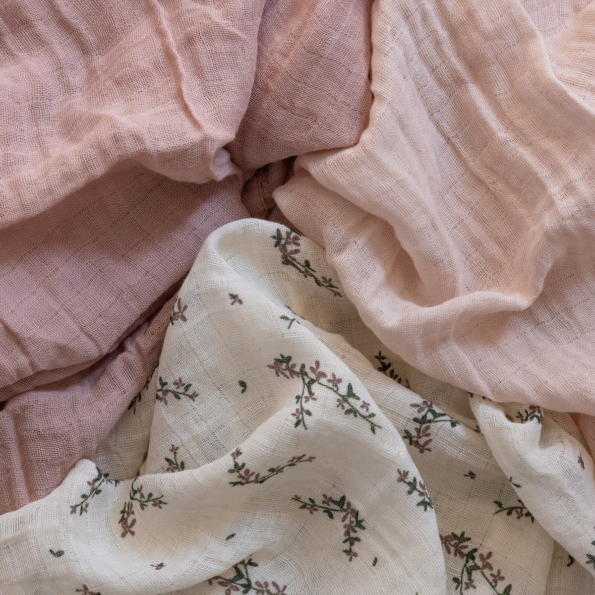 Muslin cloths, 3 pcs Rosa - Sebra