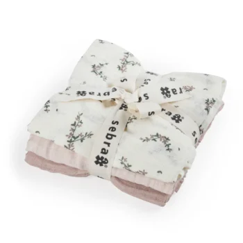 Muslin cloths, 3 pcs Rosa - Sebra