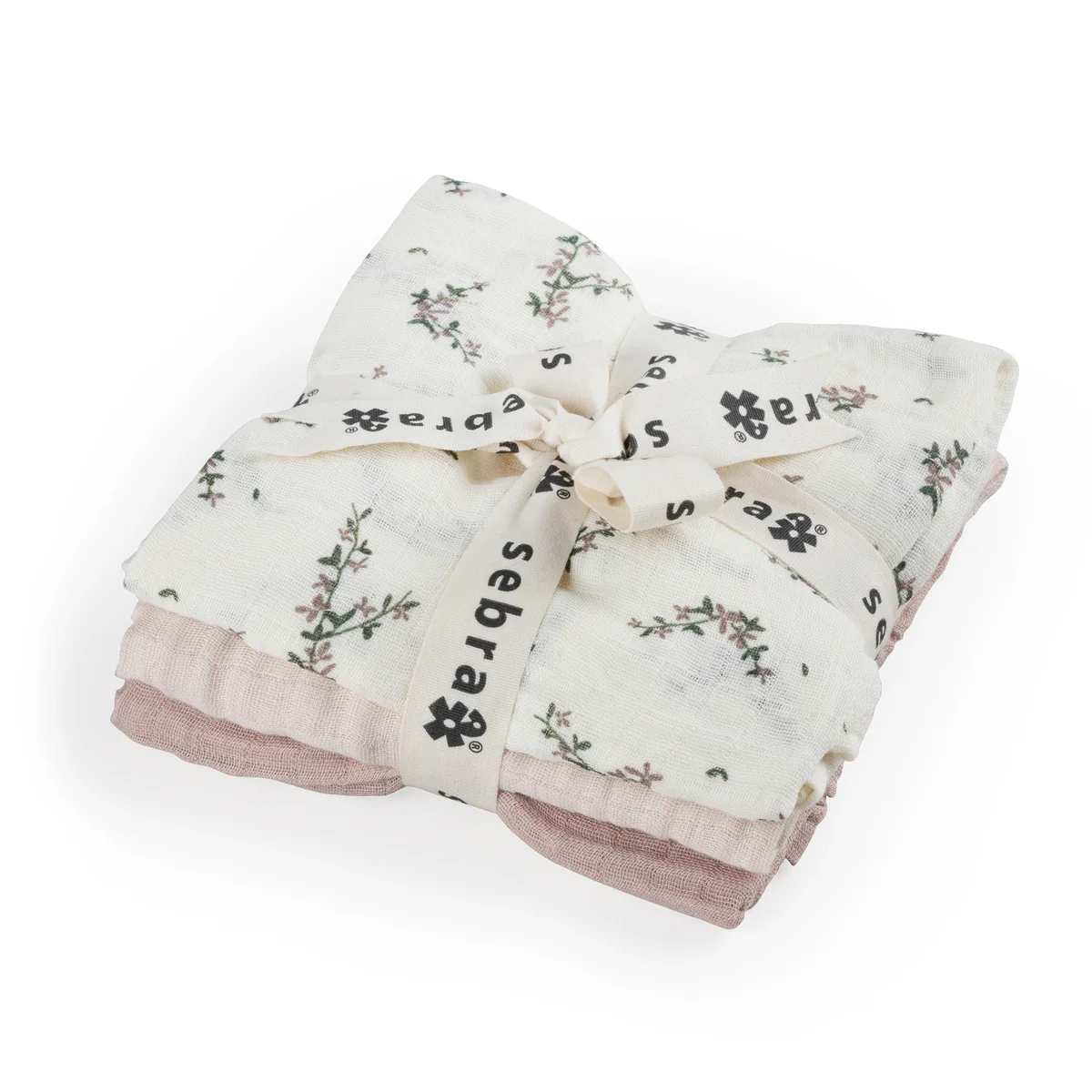 Muslin cloths, 3 pcs Rosa - Sebra