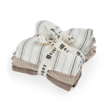 Muslin cloths, 3 pcs Beige - Sebra