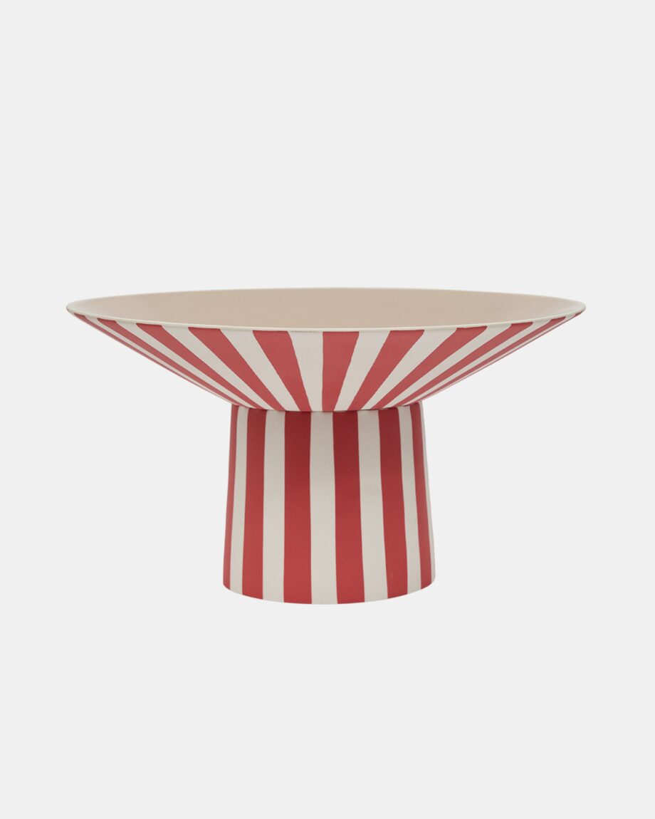 OYOY Dekoschale Toppu Centerpiece Rot/Weiss