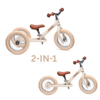 LAUFRAD TRYBIKE STEEL 2 IN 1 VINTAGE CREME MATT