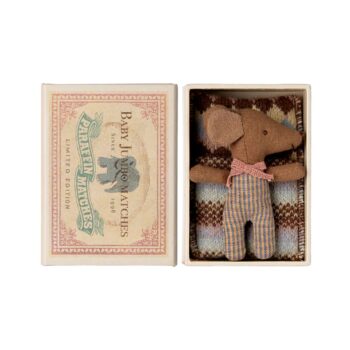 Sleepy wakey baby mouse in matchbox - Rose