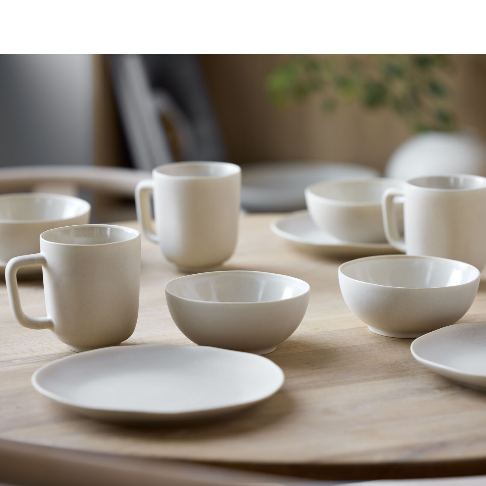 Shoku Becher mit Griff 6 Stück, beige - Villa