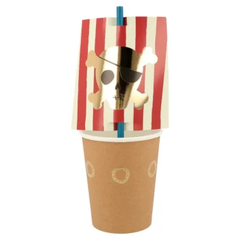 Pirate Cups & Straws (x8) - Meri Meri