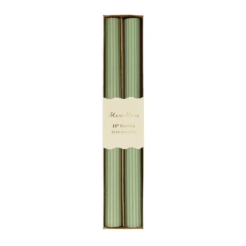 Sage Green Ripped Candles pcs. 2 - Meri Meri