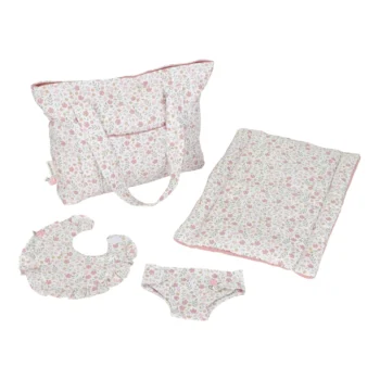 Doll diaper bag, Soft Flowers - Little Dutch