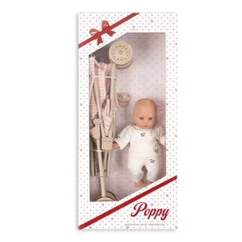 Doll stroller set with doll