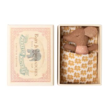 Sleepy wakey baby mouse in matchbox - Rose