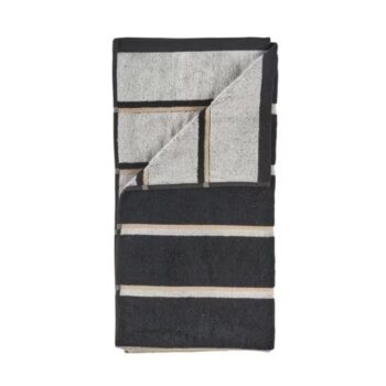 Zone Denmark Duschtuch 70 x 140 cm Schwarz/Weich Grau/Kamel