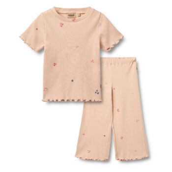 T-shirt & Pants Set Alicia, Rose flowers - Wheat
