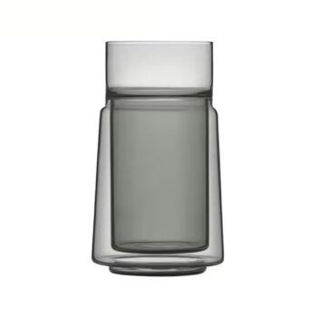 Jacob Jensen Trinkglas Doppelwandgläser Large 330 ml, 1 Stück, Schwarz