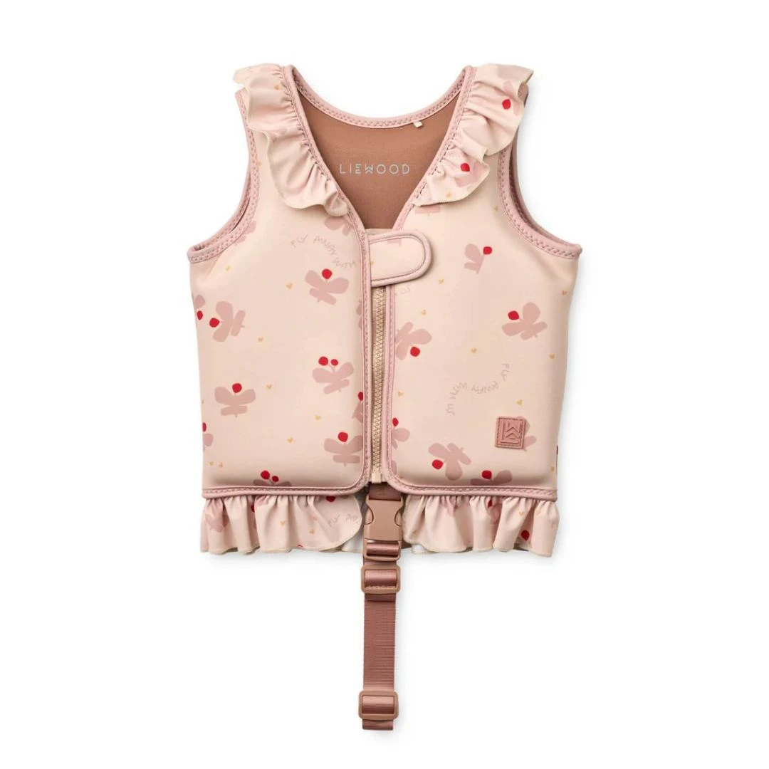 Dove Swim Vest with Frills, Butterfly - Liewood