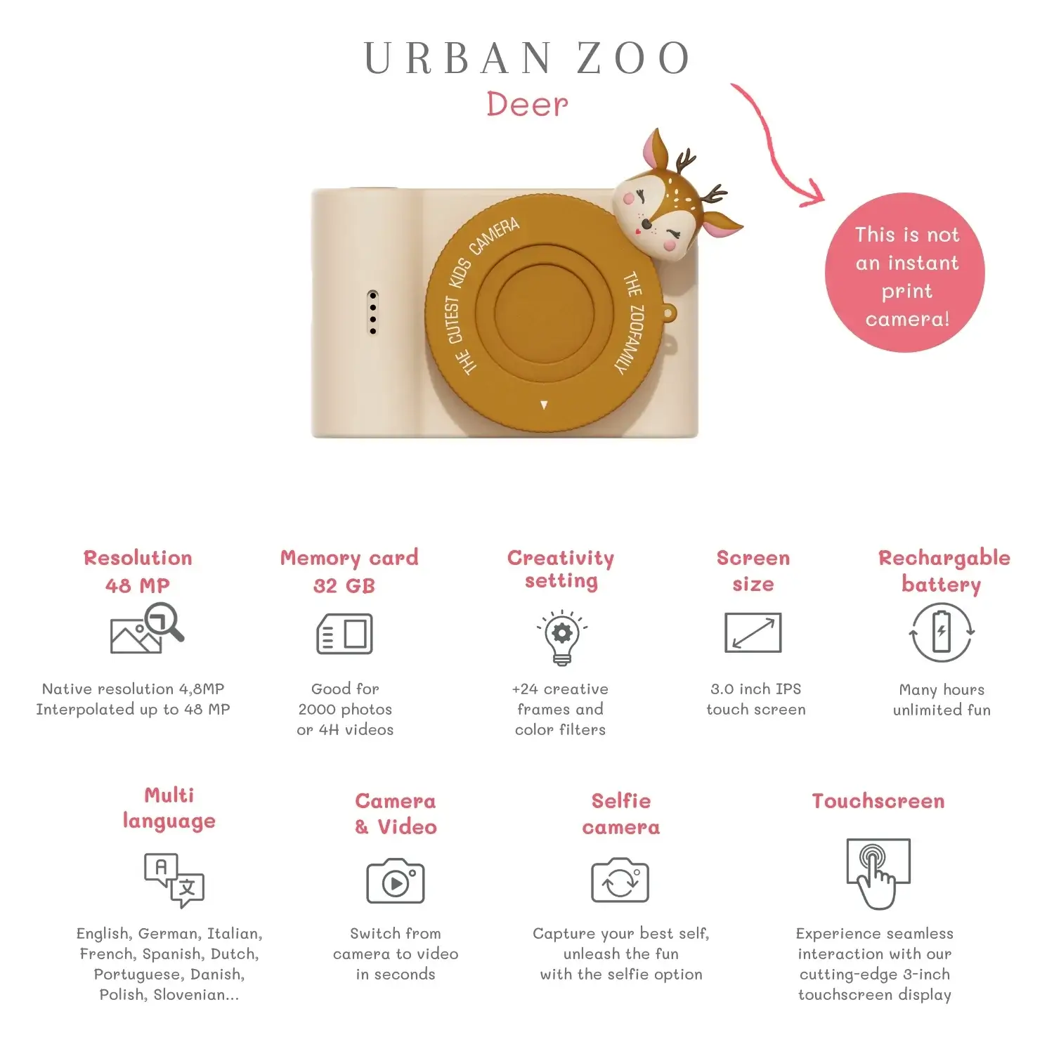Kinder-Kamera C5 - Urban Zoo Deer