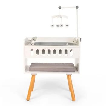 Doll accessories, wooden changing table with bathtub