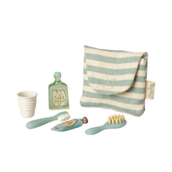 Toothbrush set in bag, Mouse - Blue stripe