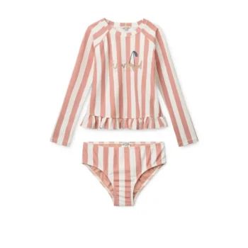 Dagny UV Swim Set Coral Blush Stripe