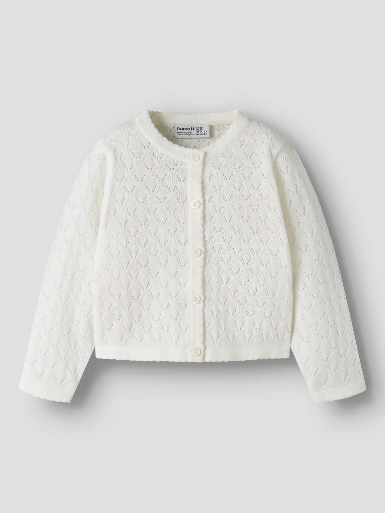 Weisse Cardigan aus Pointelle-Strick