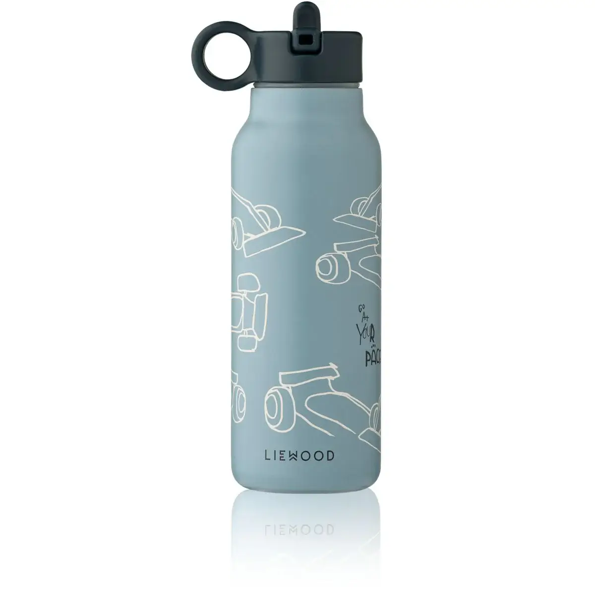 FALK WATER BOTTLE 350 ML RACE CARS / BEACH BLUE