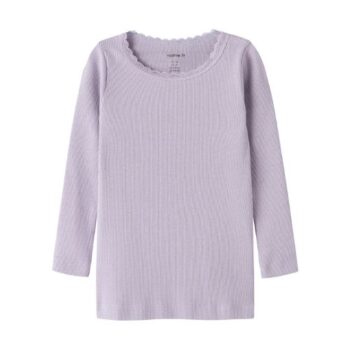 Rib T-Shirt Long Sleeves - Lavender Grey