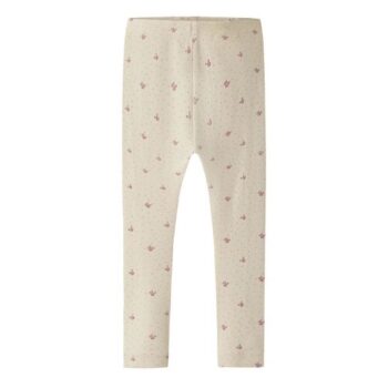 Girls Rib Leggings – Almond Milk | Organic Cotton & TENCEL™ Modal