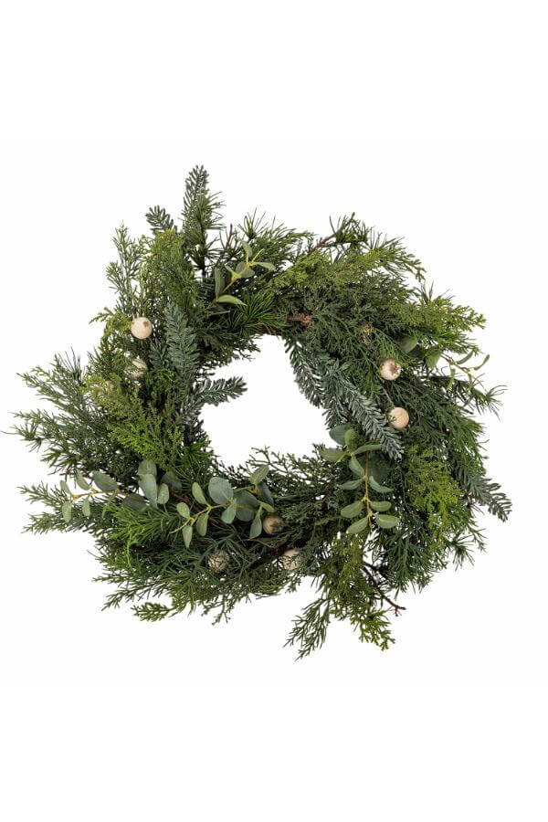 Pine Wreath, Green, Artificial Flowers