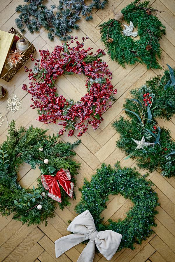 Pine Wreath, Green, Artificial Flower