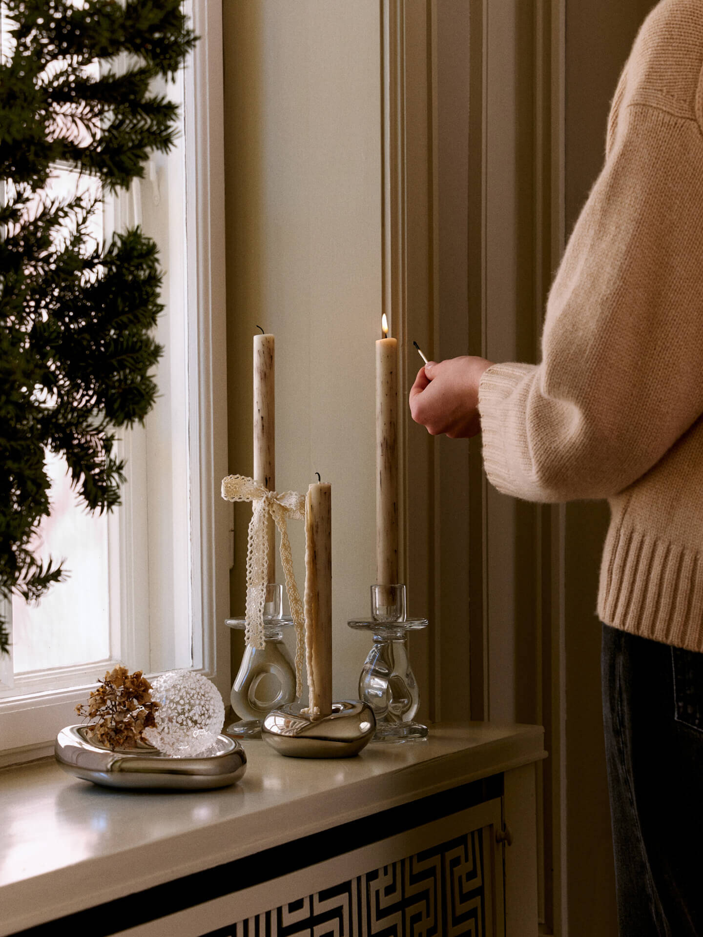Flurry Glass Baubles L – Set of 3 | Christmas Decor Ferm living