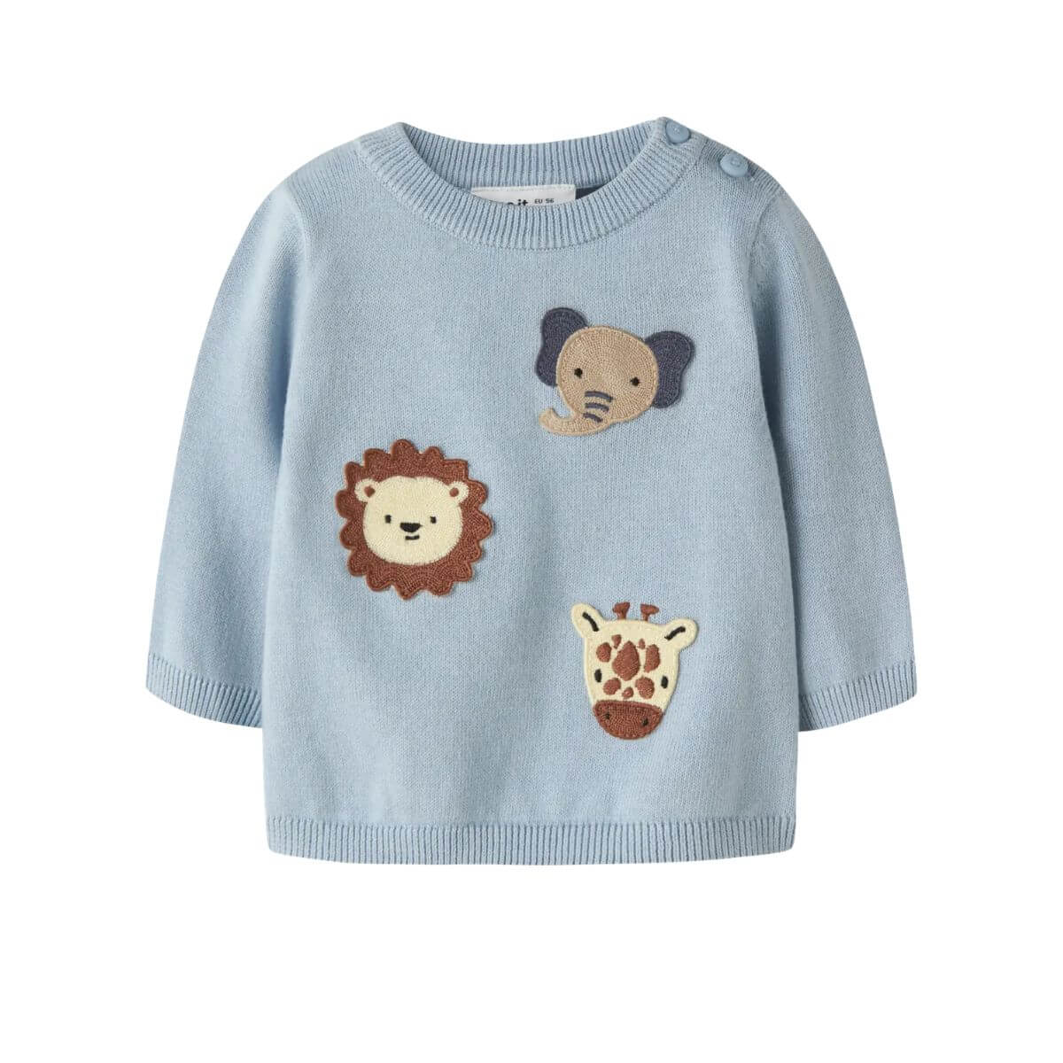 Baby Pullover Animals – Organic Cotton Knit blue