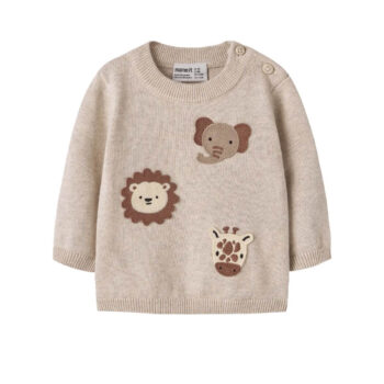 Baby Pullover Animals – Organic Cotton Knit beige