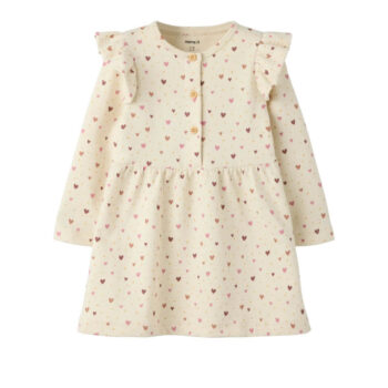Girls Heart Print Dress – Organic Cotton