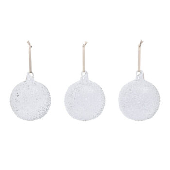 Flurry Glass Baubles L – Set of 3 | Christmas Decor Ferm living