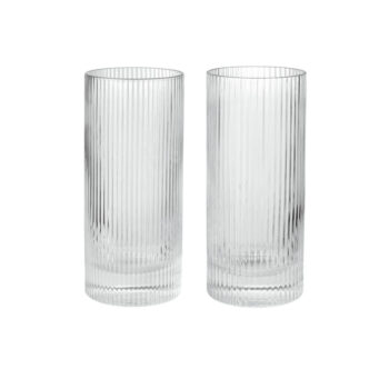 Ripple Highball Glasses - Set of 2 - Clear