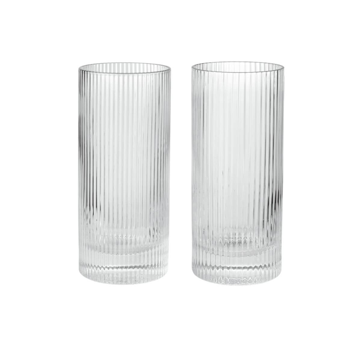 Ripple Highball Glasses - Set of 2 - Clear