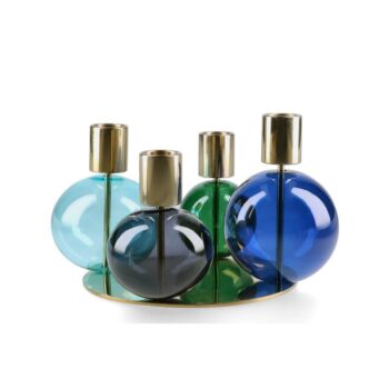 bubble candle holder blue