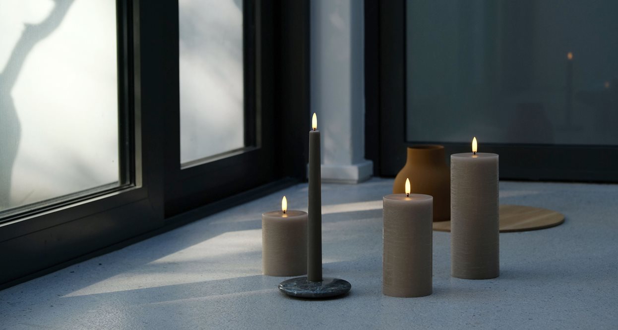 Pillar LED Candle Rustic - Image 2