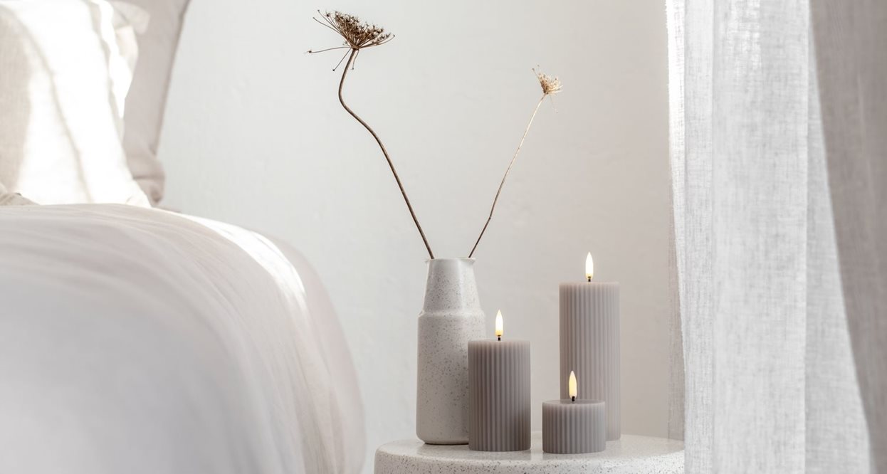 LED Pillar Candle Grooved - Image 5